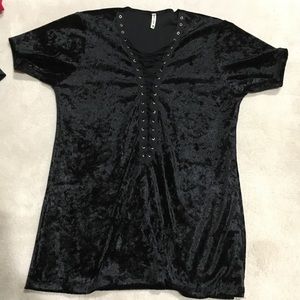 LF Velvet lace up top